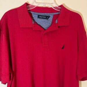 Nautica Short Sleeve‎ Polo Shirt Mens XL Red Cotton